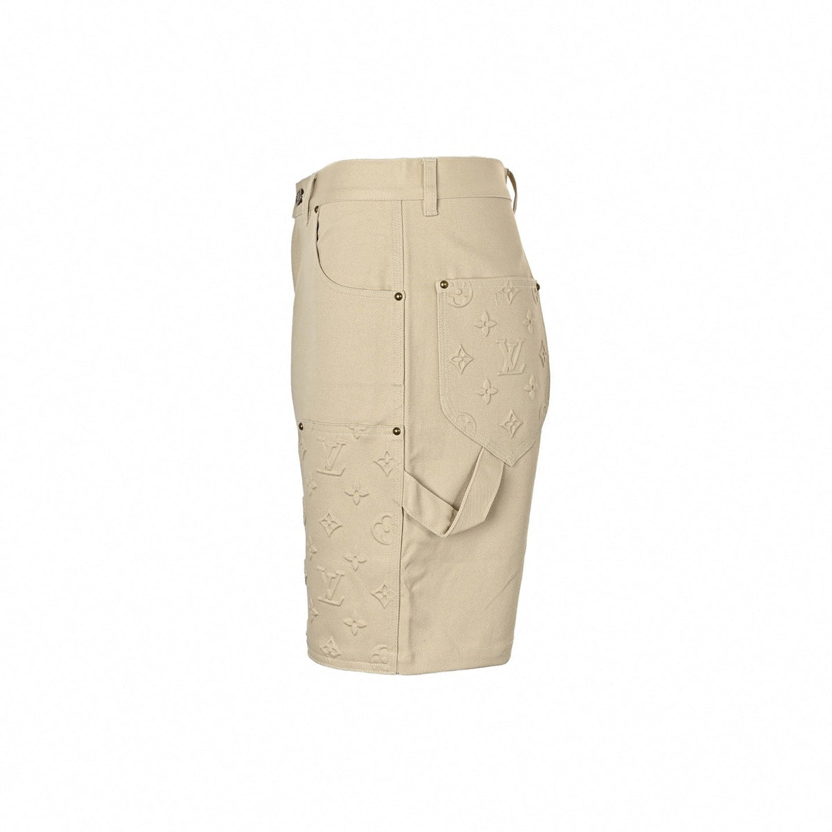 Embossed Monogram Carpenter Shorts | Beige