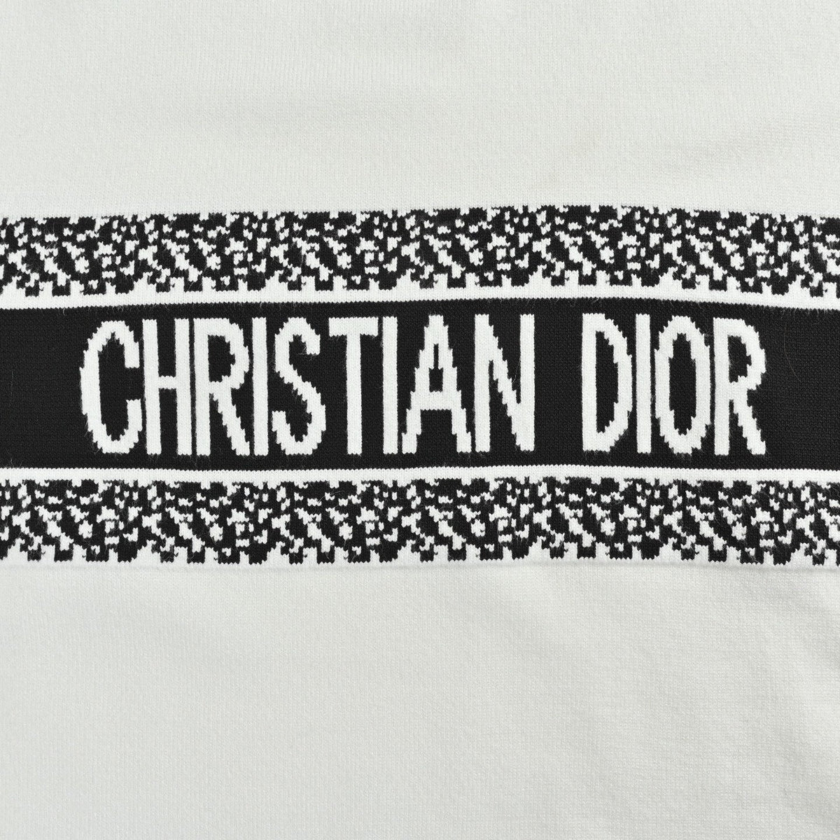 Signature Band Cotton Knit Crewneck | White