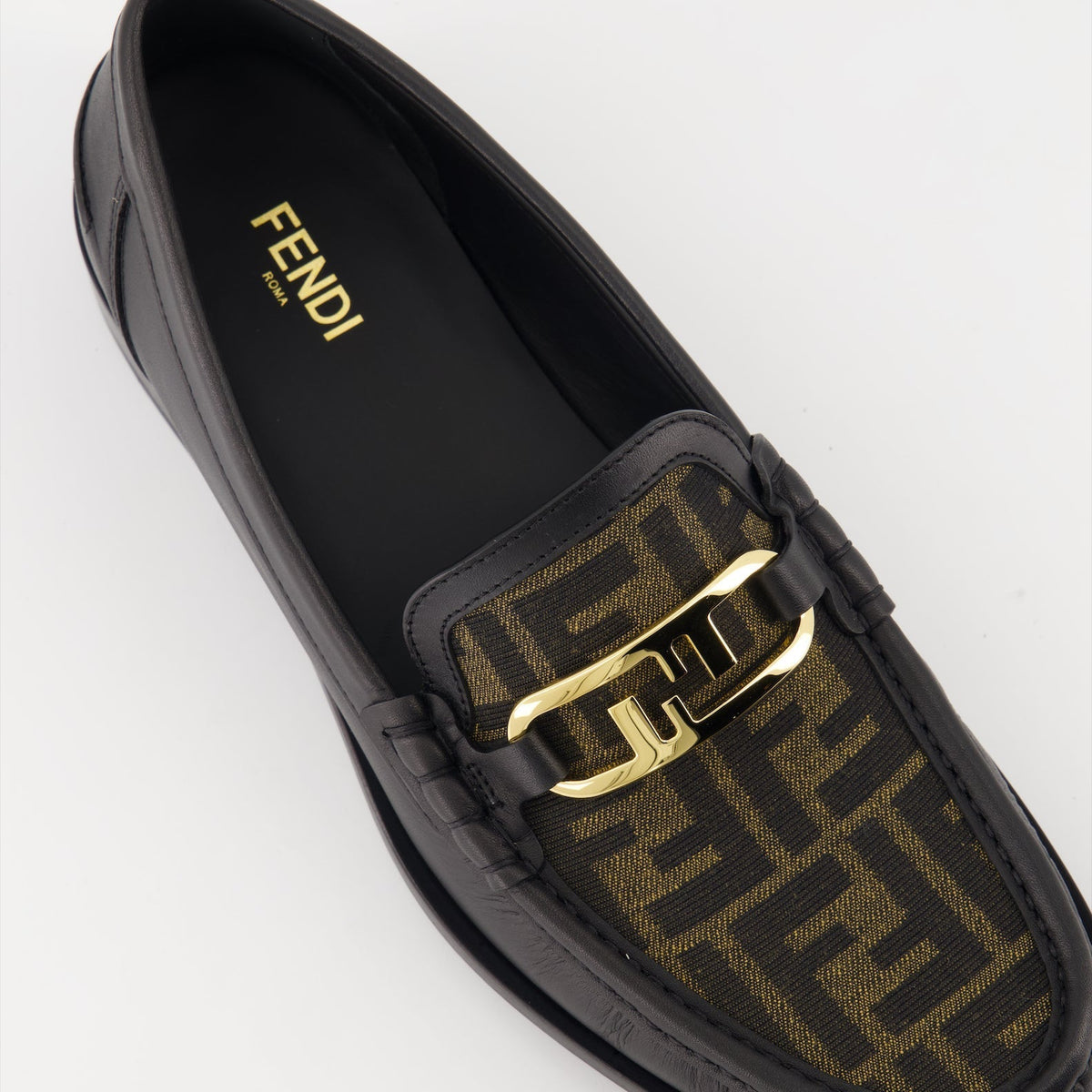 Fendi O'Lock Leather Loafers