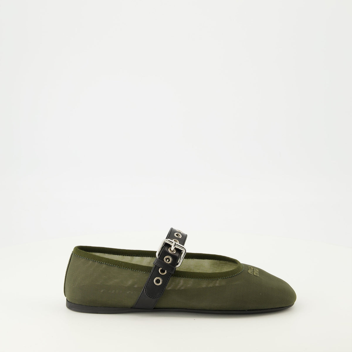 Khaki Mesh Ballerinas