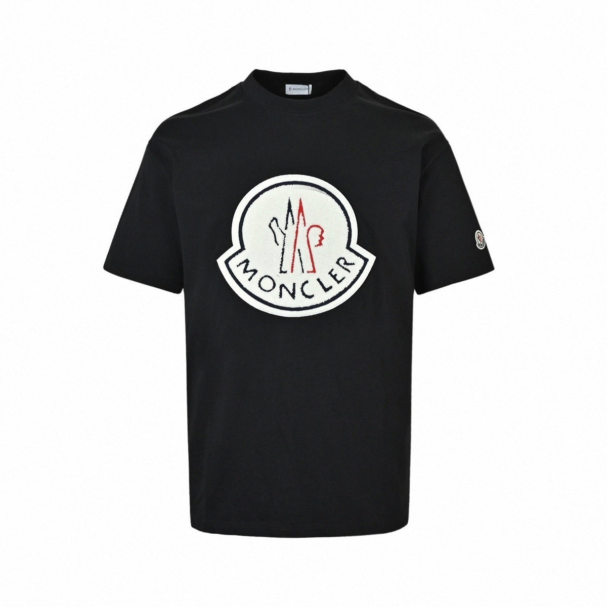 Oversized Terry Logo Patch T-Shirt - Black
