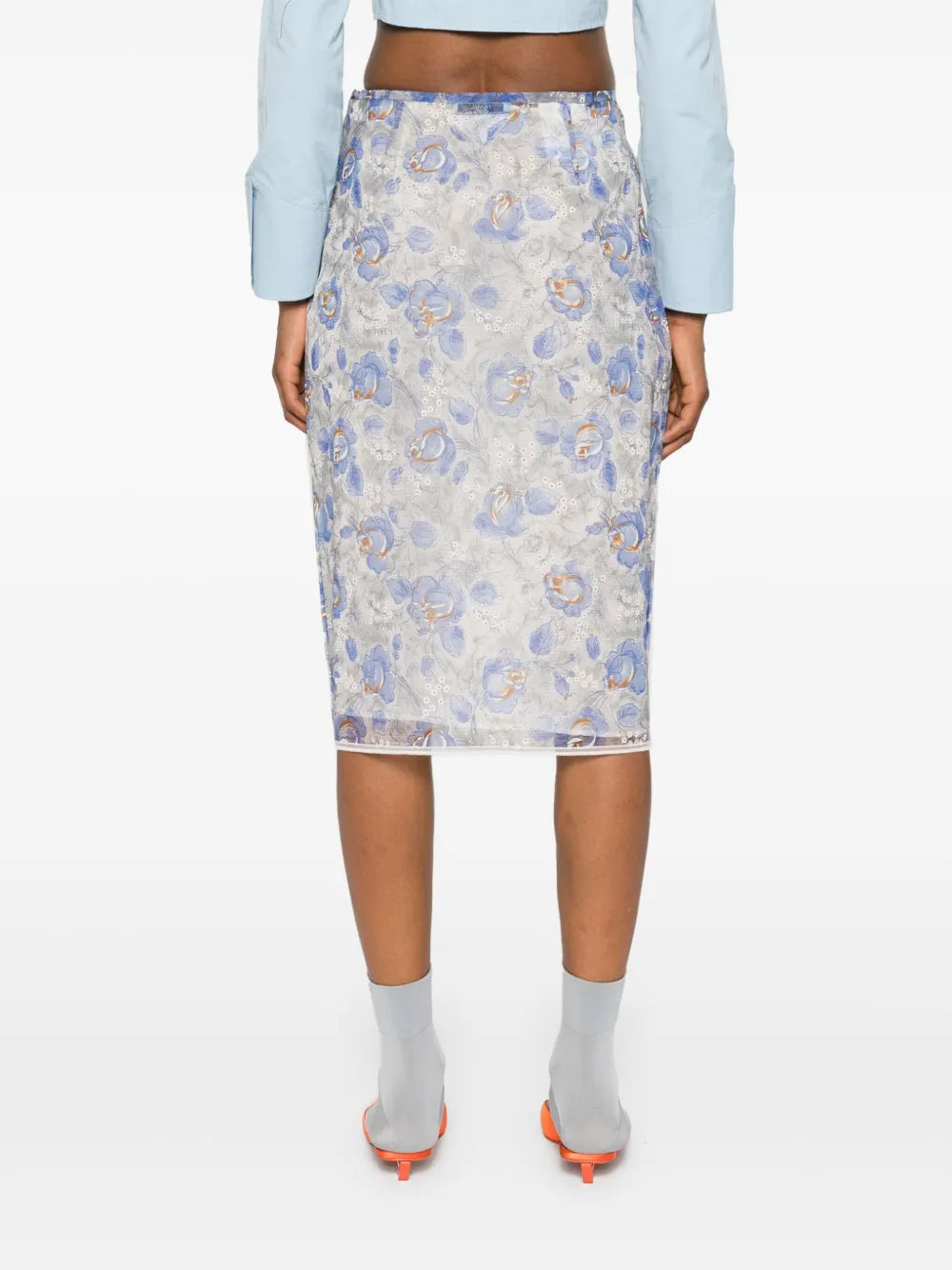 Printed Nylonette Skirt