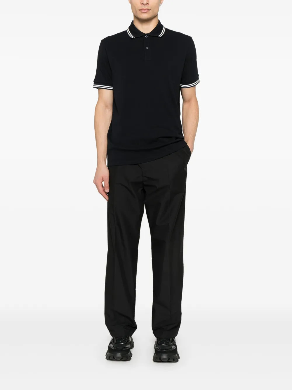 Striped Trim Polo