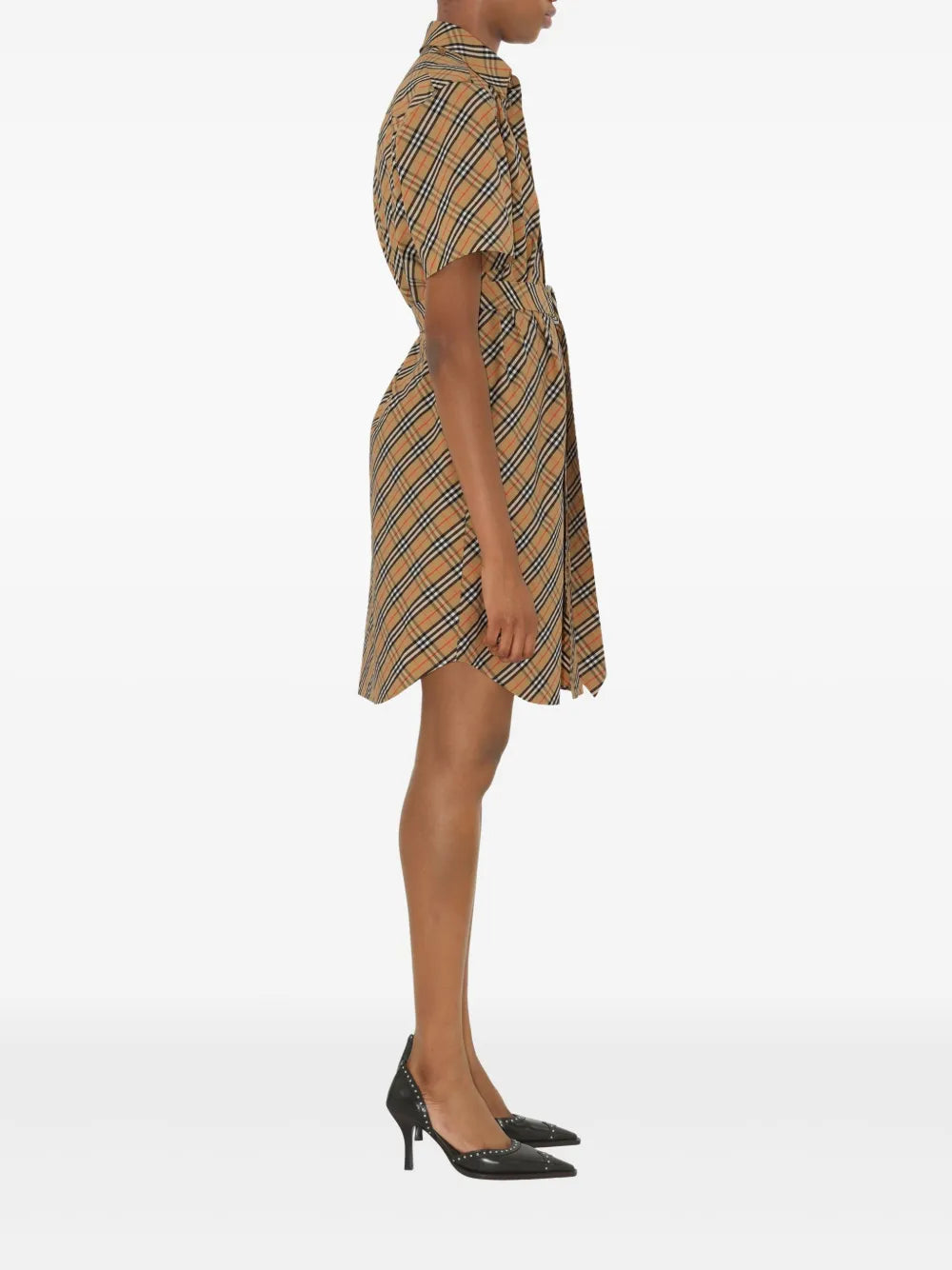 Checkered Shirt Dress