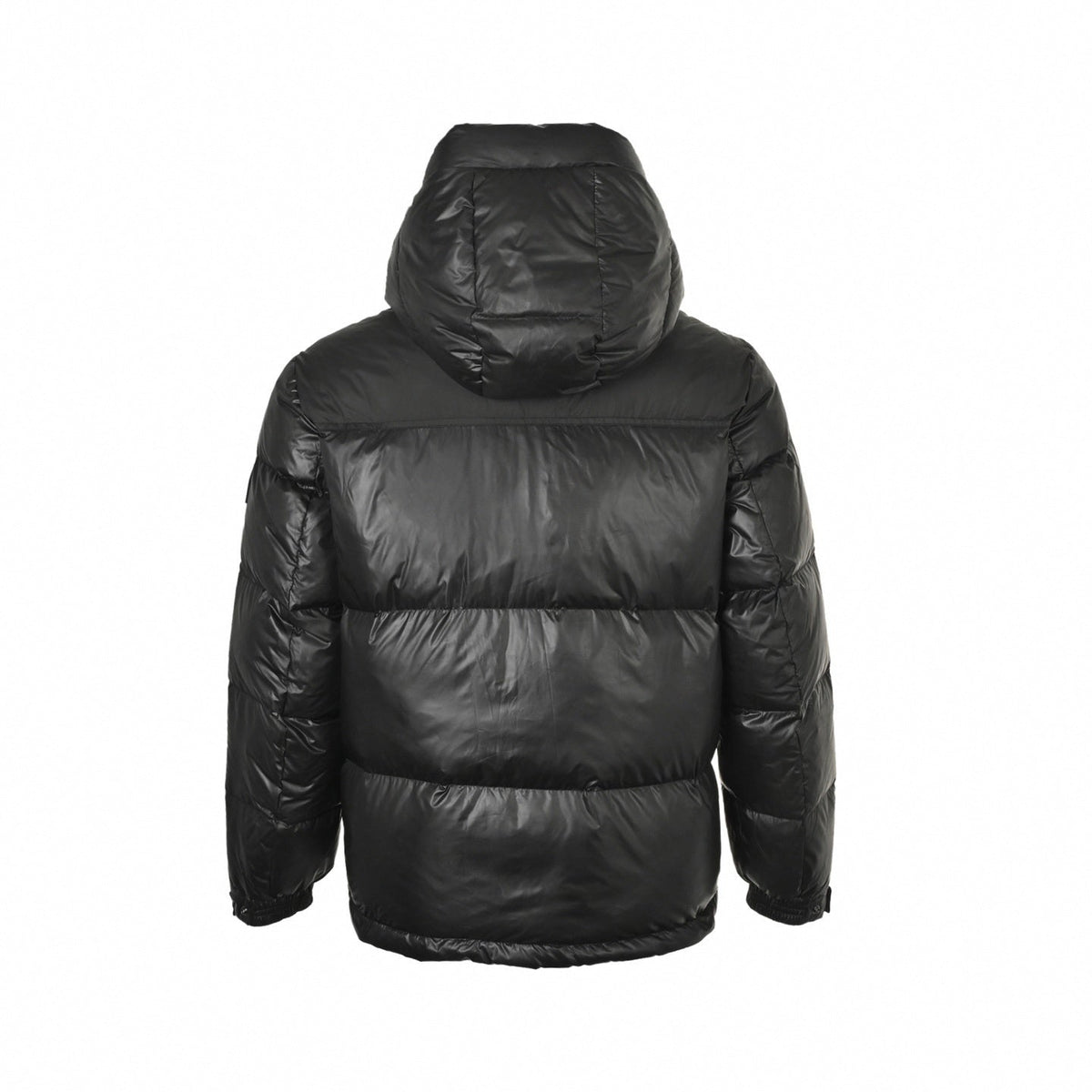Check Lined Hooded Puffer | Black