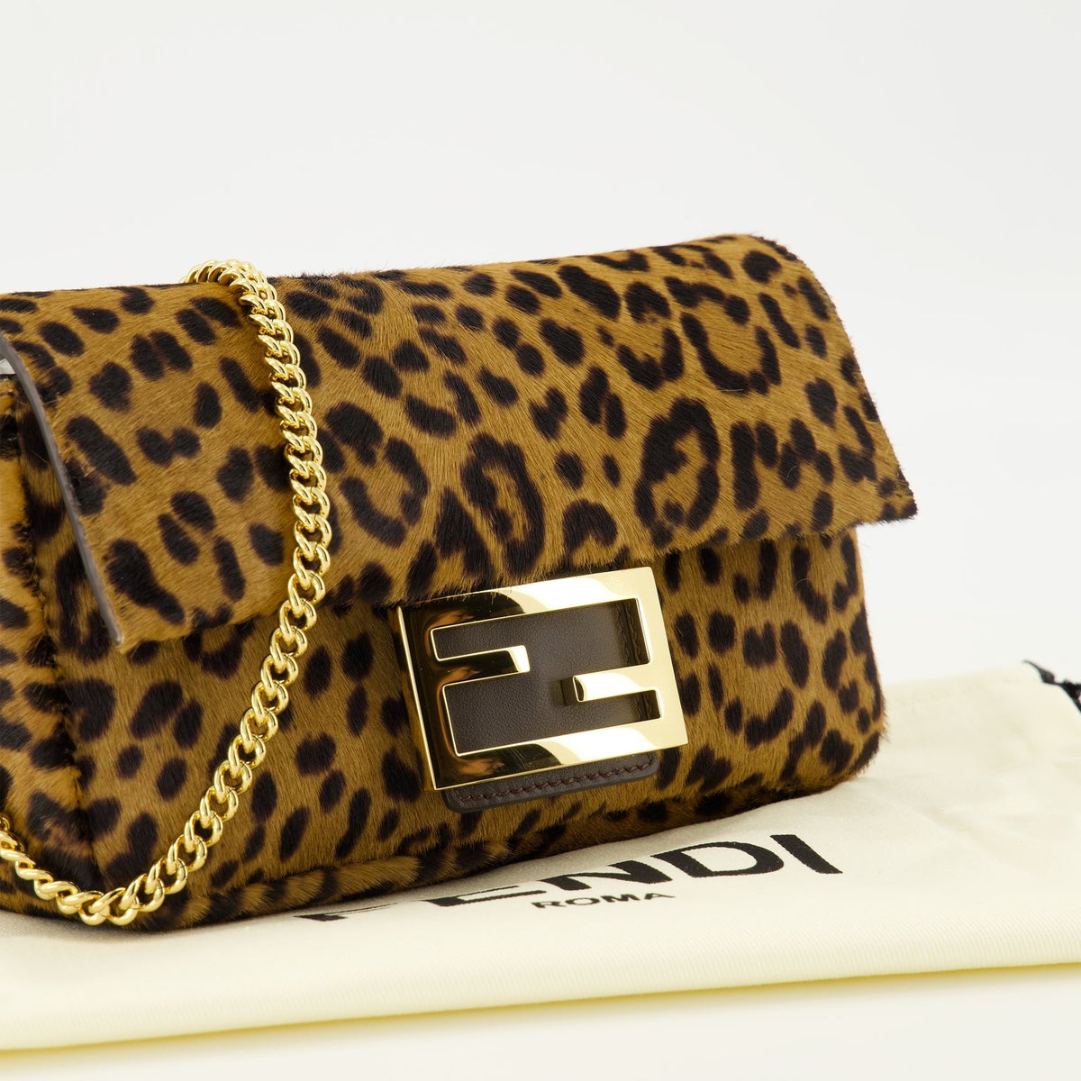 Mini Leopard Baguette Bag
