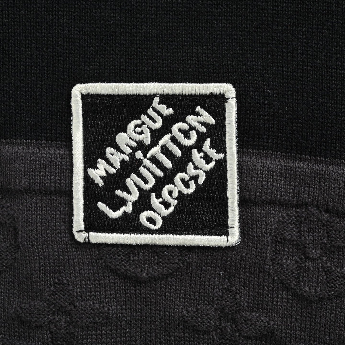 Monogram Band Long-Sleeve Rugby Polo | Black
