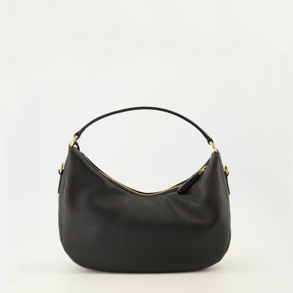 Black Leather Drawstring Bag