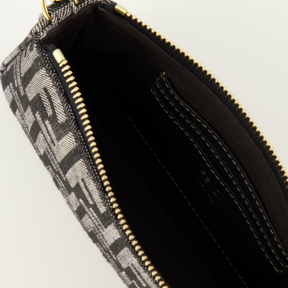 FF Denim Baguette Clutch