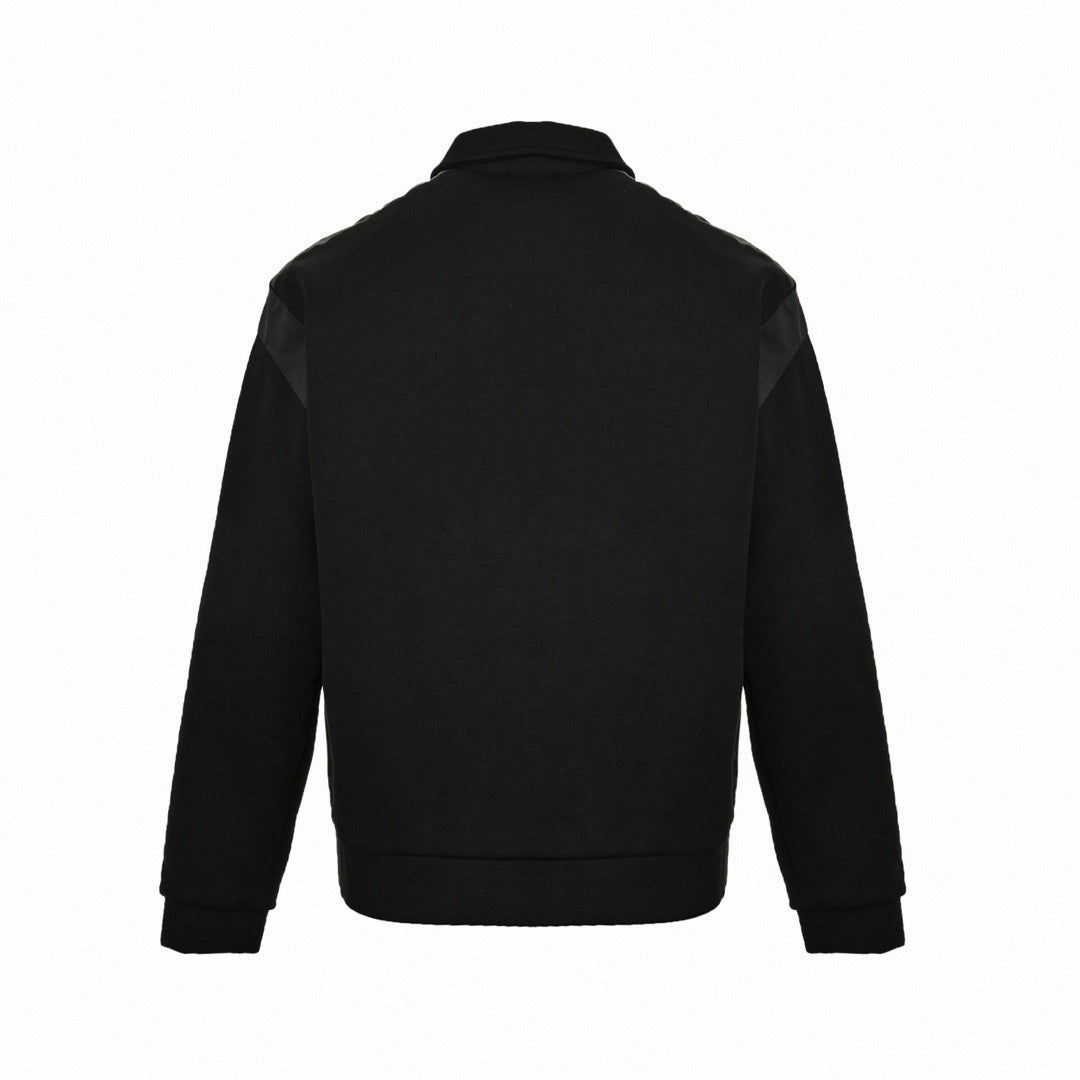 Panel Jersey Track Jacket | Black