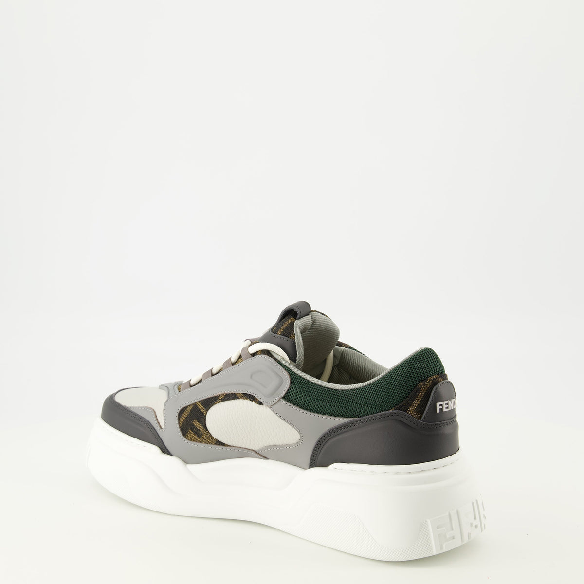 Fendi Force Gray and Green Sneakers