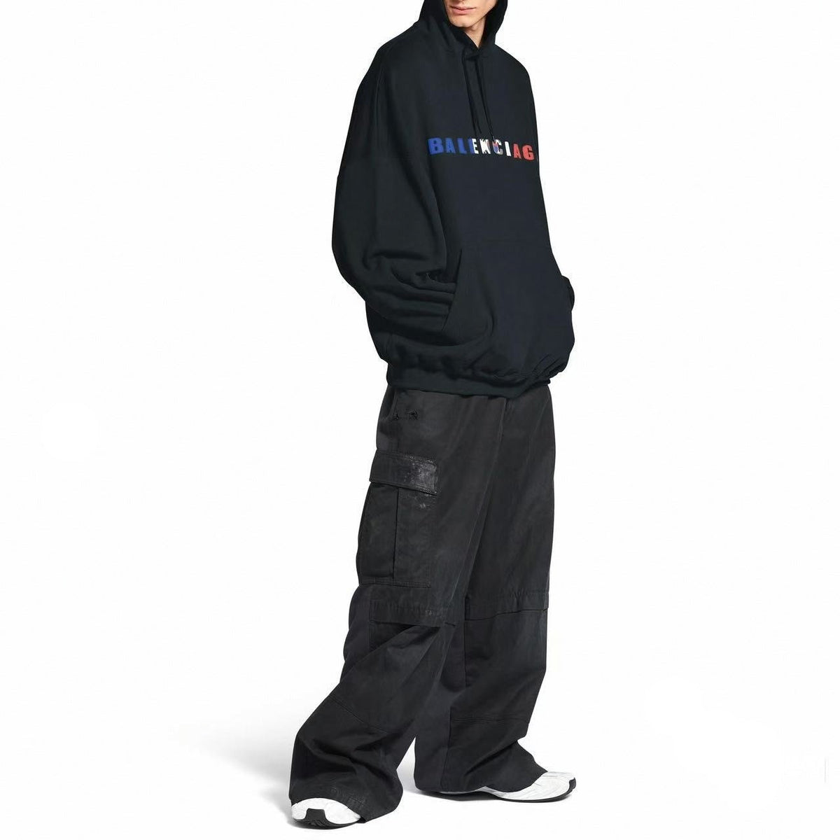 Tricolor 3D Logo Hoodie | Washed Black