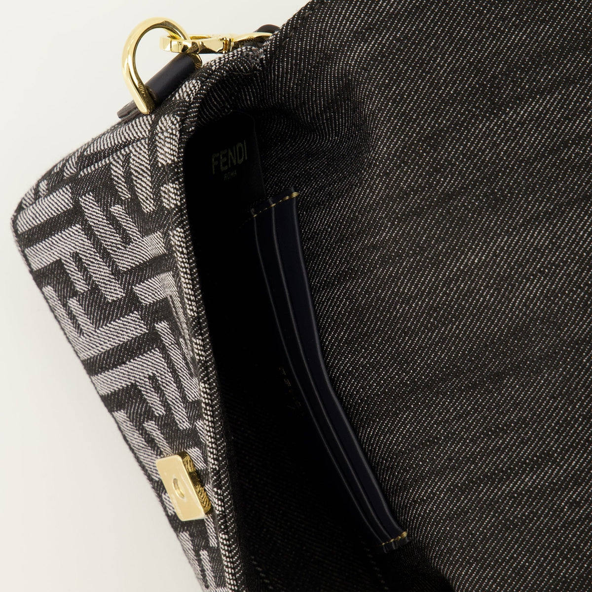 Mini Baguette Bag in FF Denim