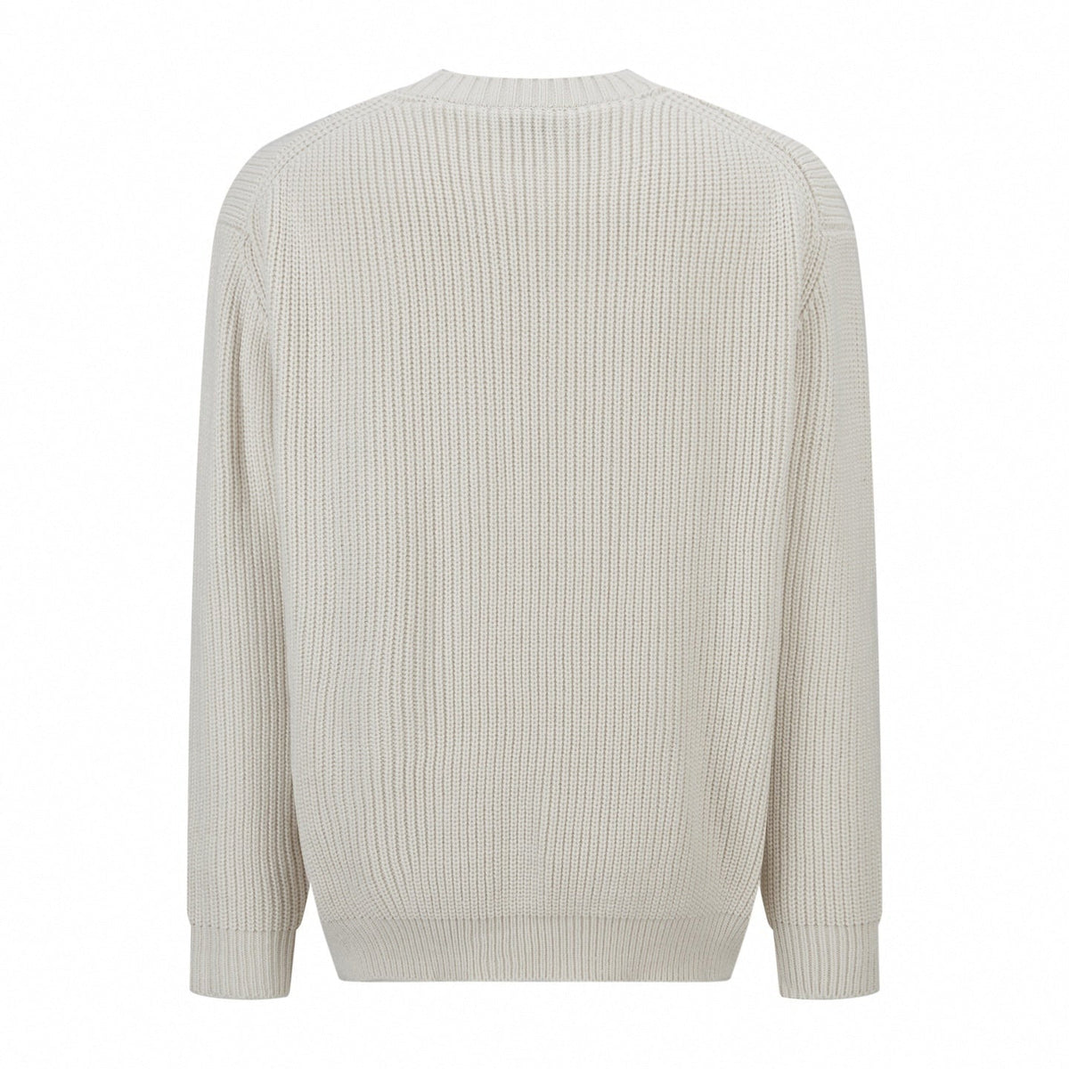 Tonal Embroidered Logo Knit Sweater | Cream