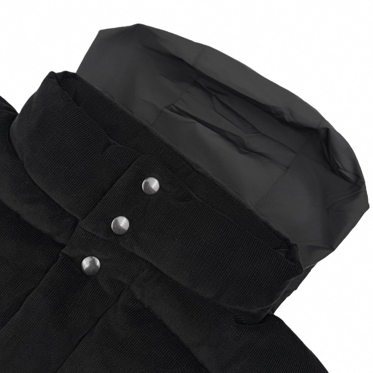 Convertible Corduroy Puffer Jacket | Black