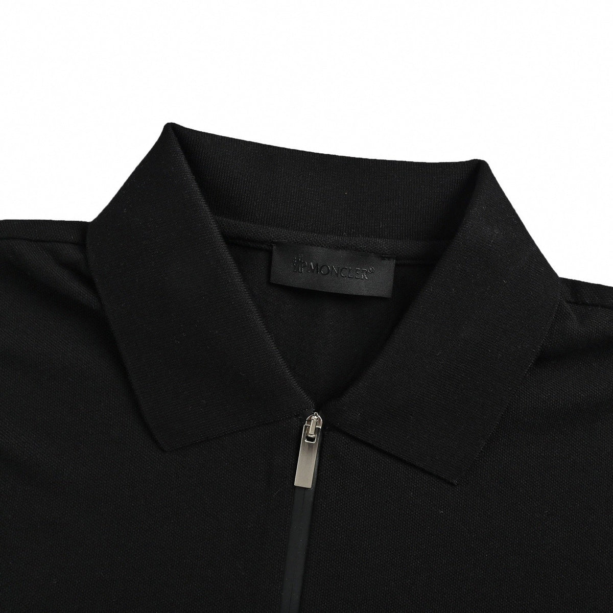 Zip-Neck Polo Shirt - Black
