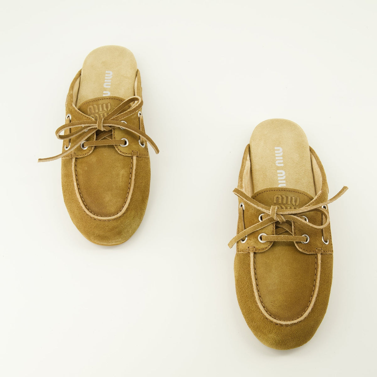 Brown Suede Boat Mules