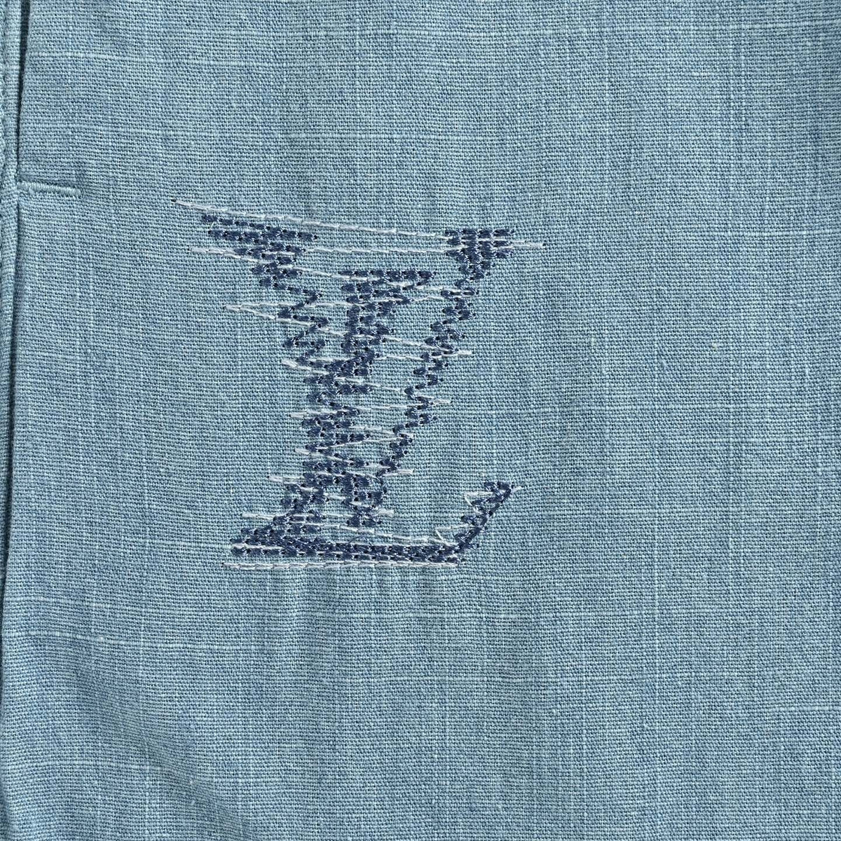 Sketched Embroidery Shorts - Light Blue