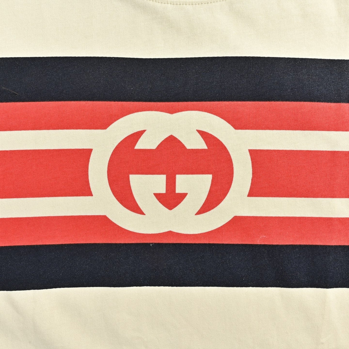 Interlocking G Stripe T-Shirt - Cream
