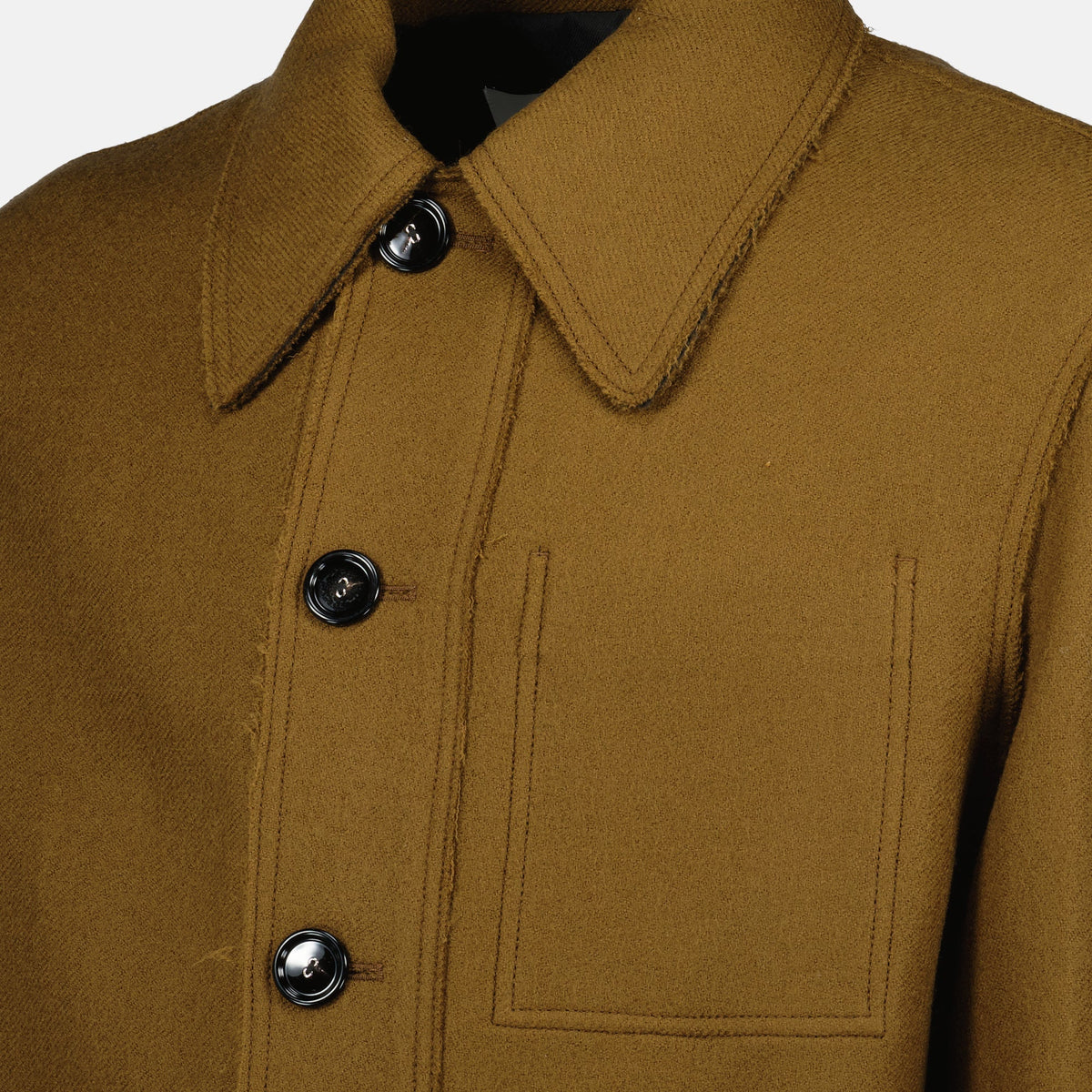 Brown Wool Shirt Jacket
