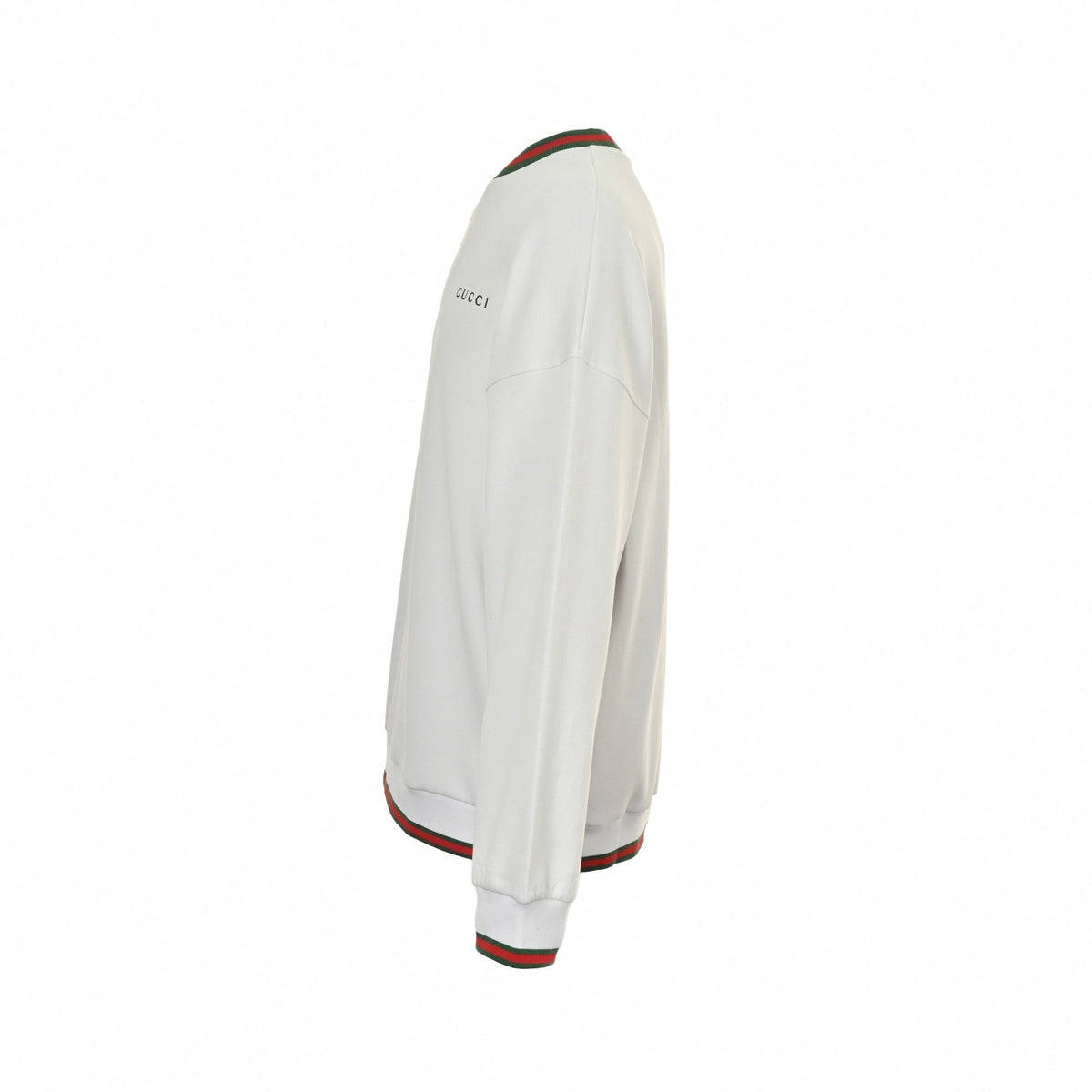 Embroidered Logo Web Trim Sweatshirt | White