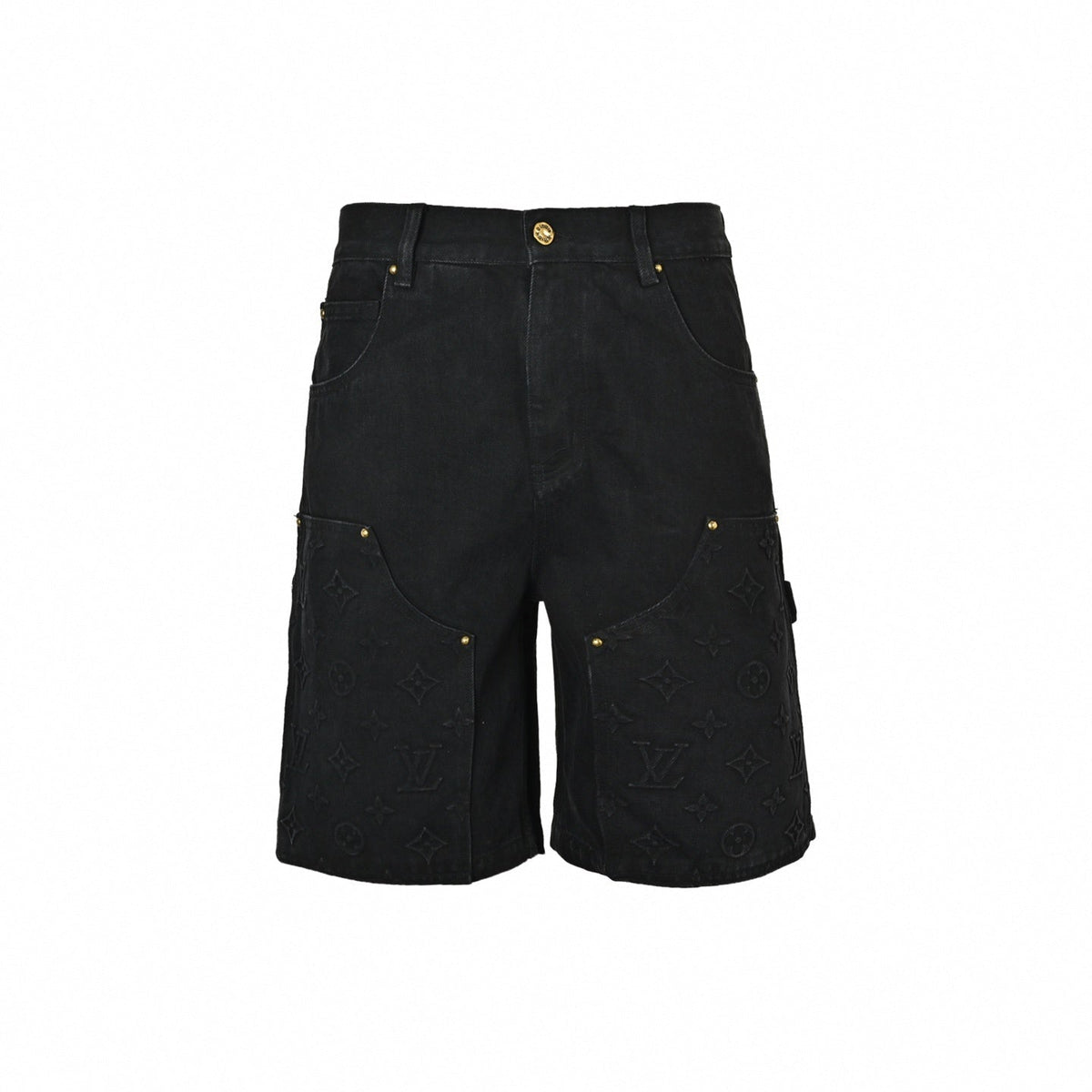 Embossed Monogram Carpenter Shorts | Black