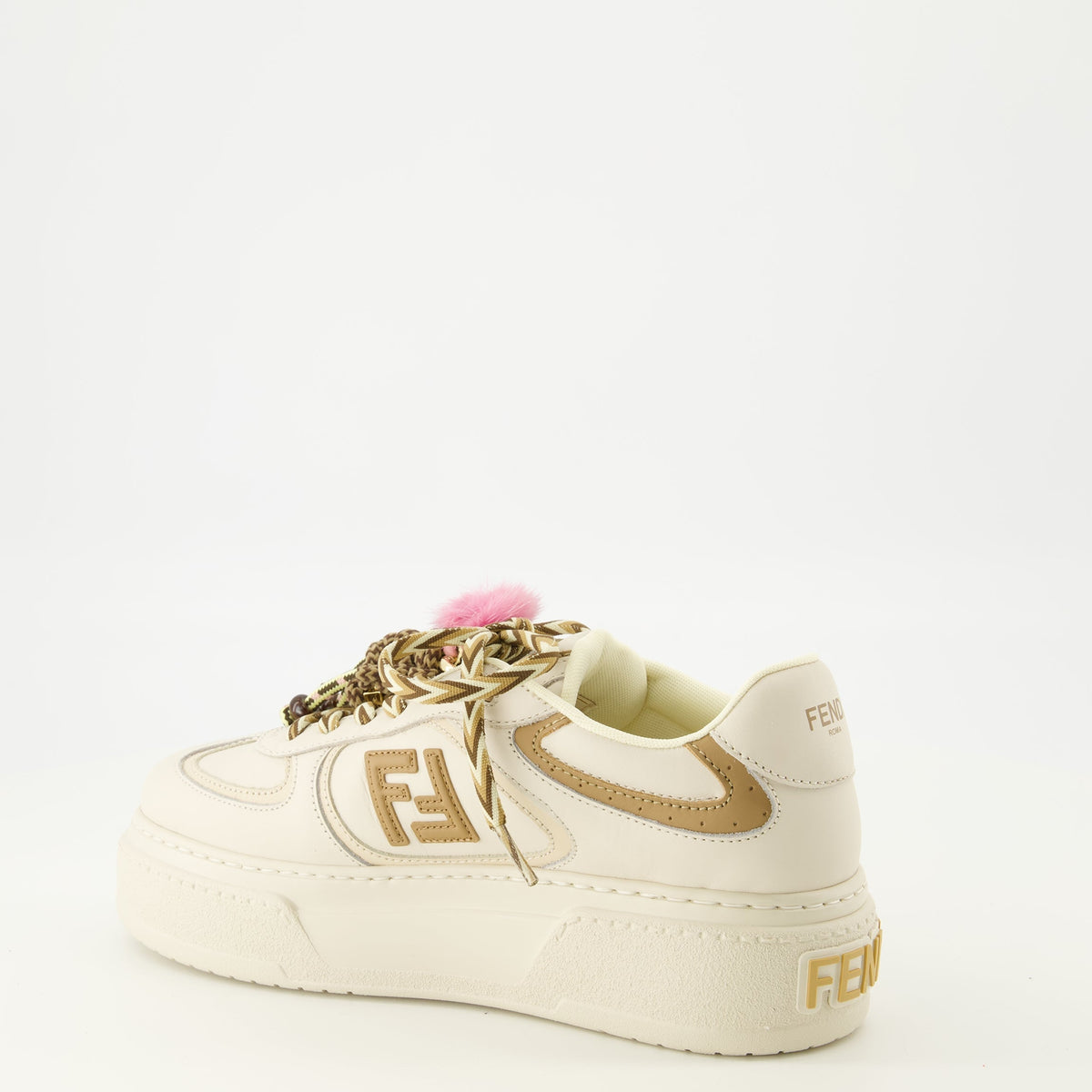 Fendi Match Beige Platform Sneakers