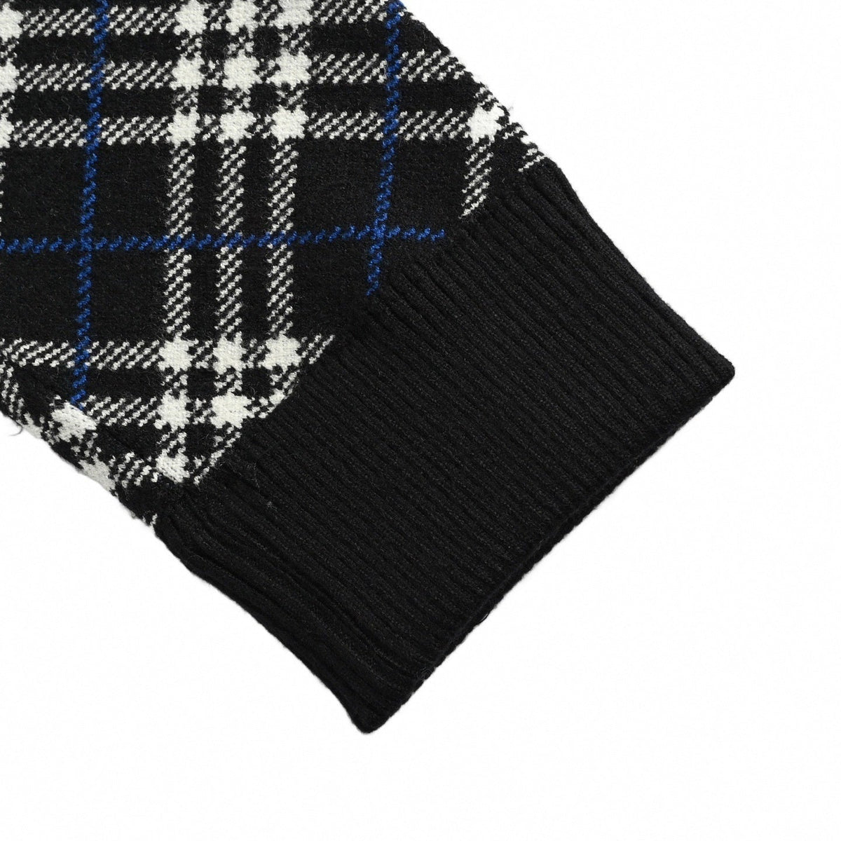 Diagonal Check Knit Zip-Up Jacket