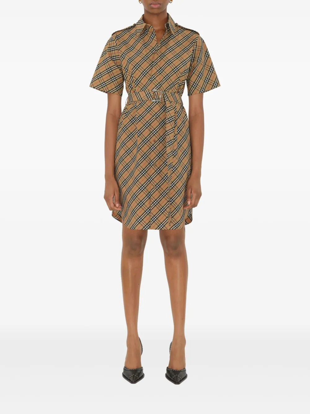 Checkered Shirt Dress