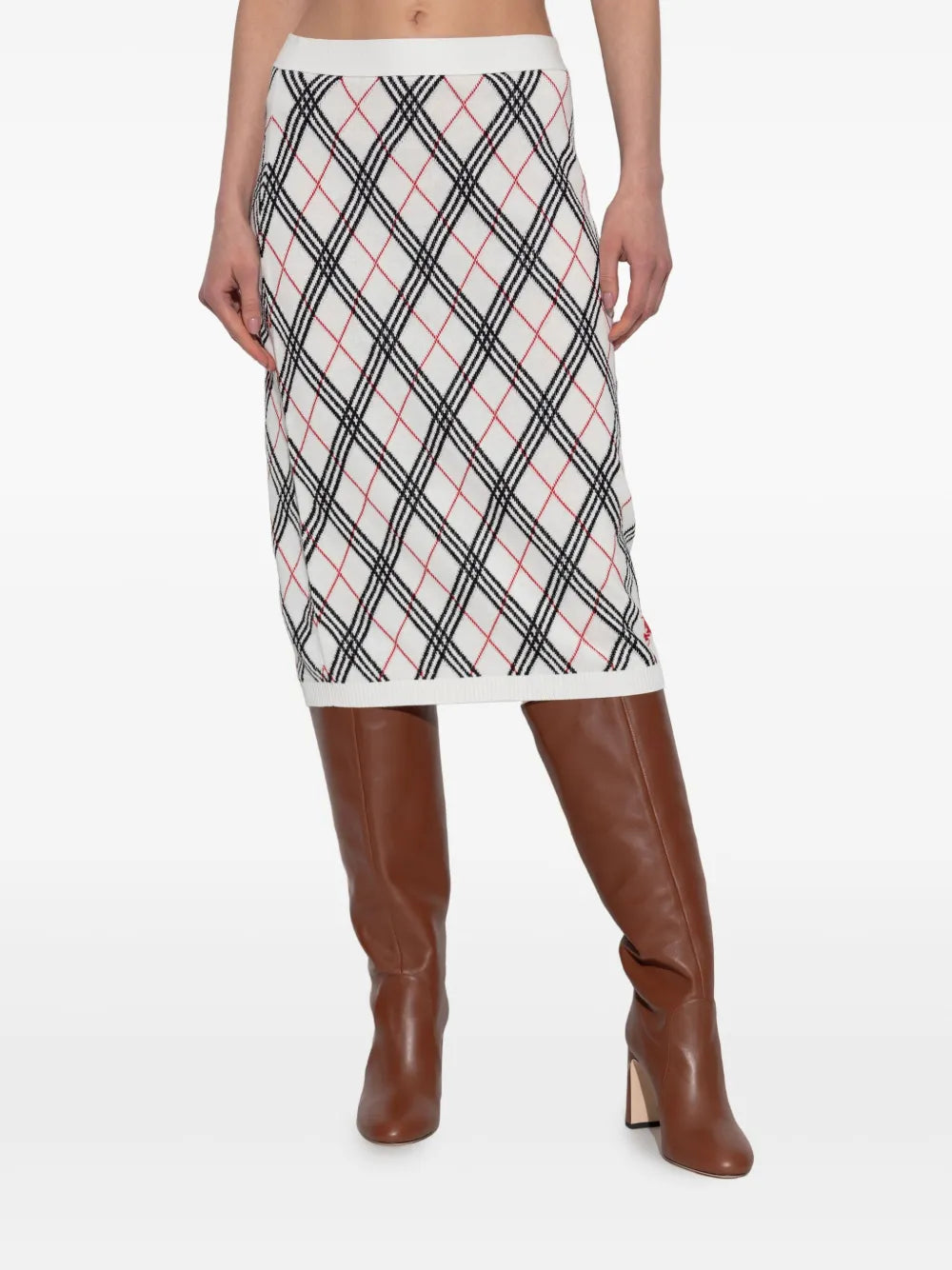 Midi Check Skirt