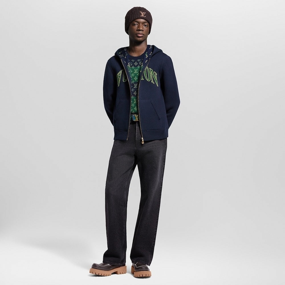 LV Signature Embroidered Jeans - Dark Wash