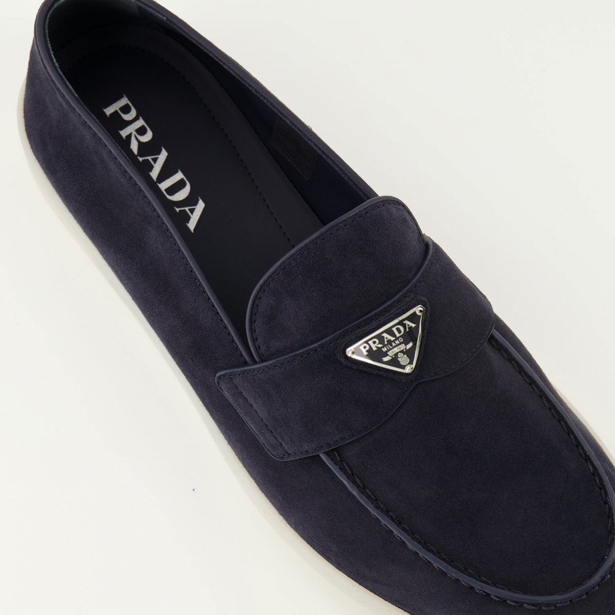 Navy Blue Suede Loafers