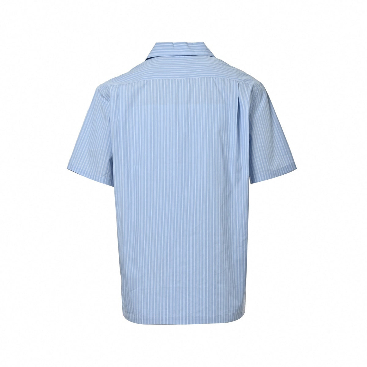 Striped Camp Collar Short-Sleeve Shirt | Light Blue