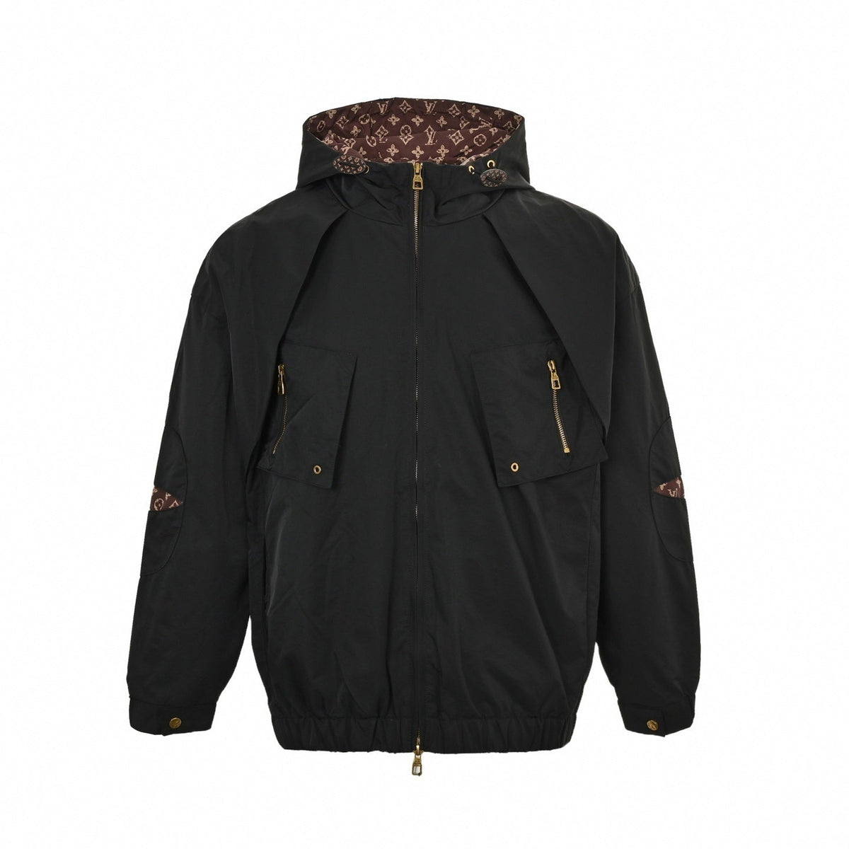 Monogram-Lined Hooded Jacket