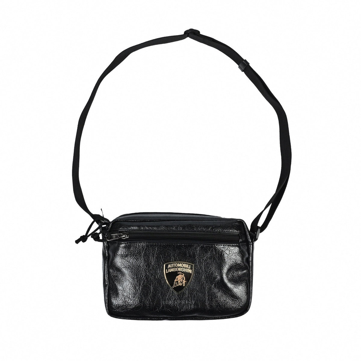 Lamborghini Shield Crinkled Crossbody | Black