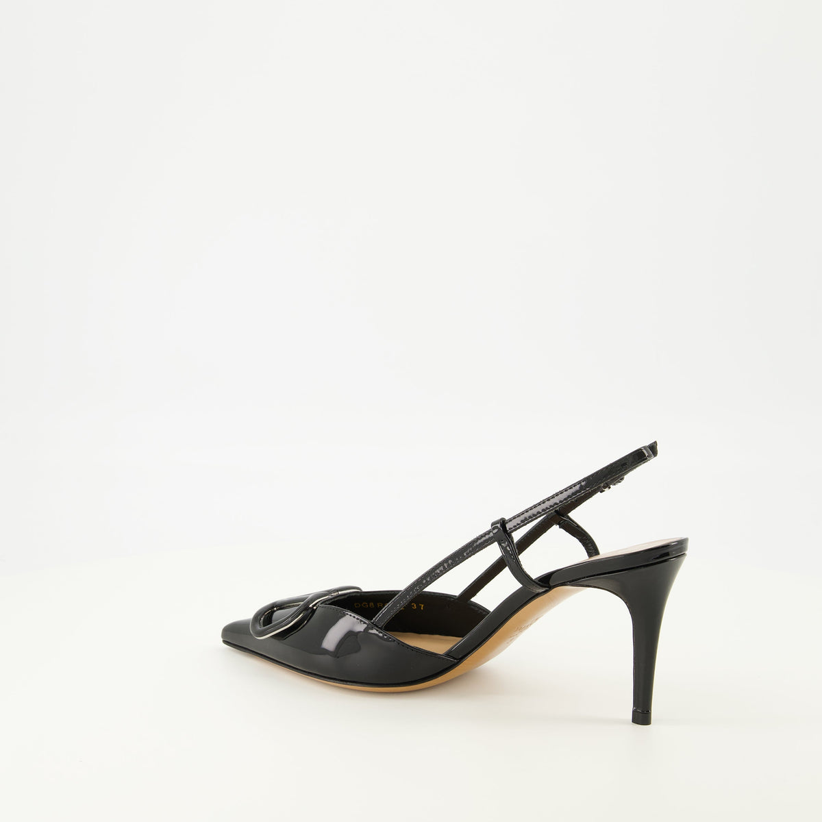 Vlogo Black Glossy Leather Pumps