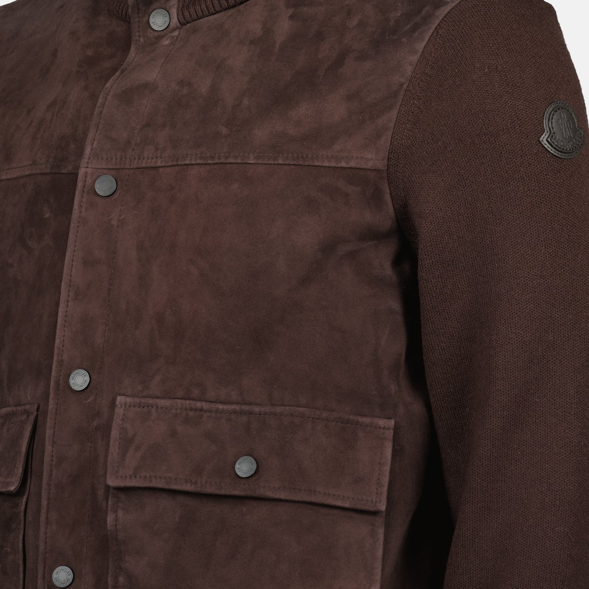 Wool and Suede Cardigan