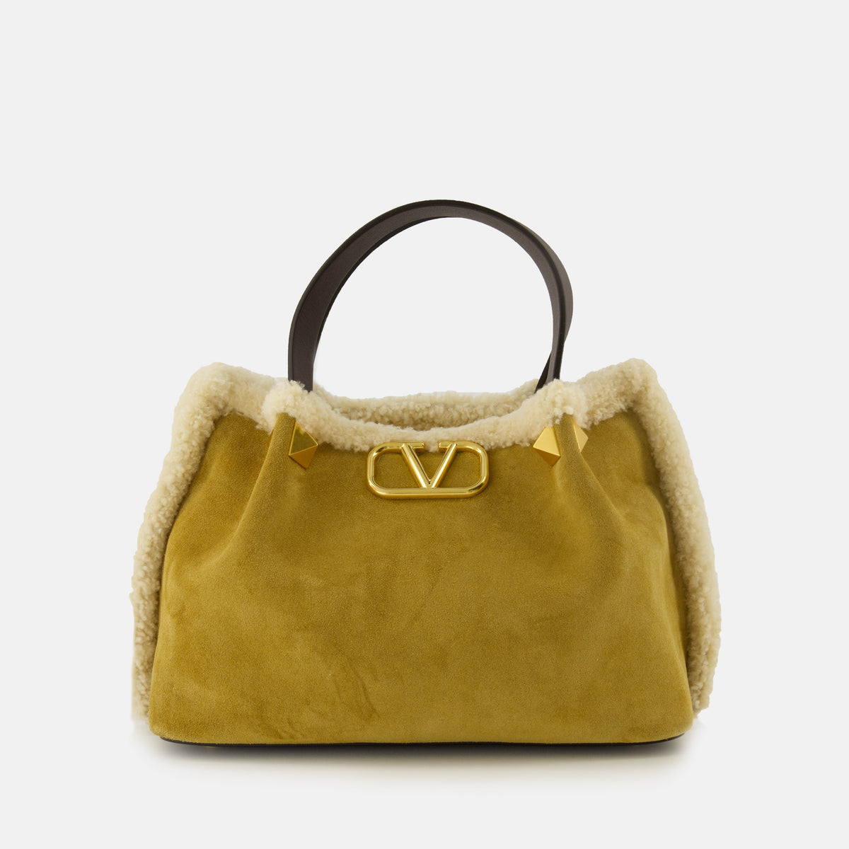 Suede and Sheepskin Tote