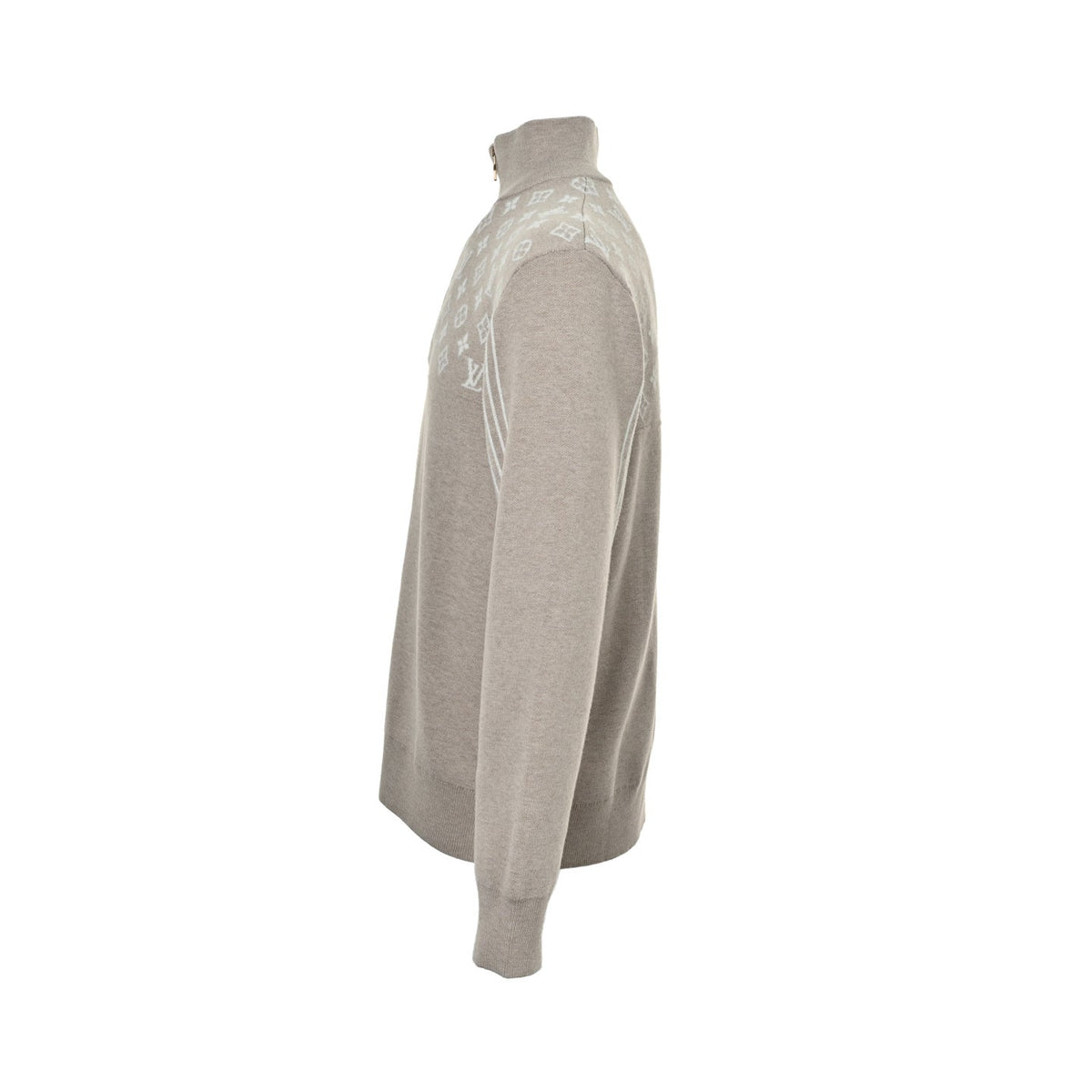 Monogram Jacquard Half-Zip Sweater