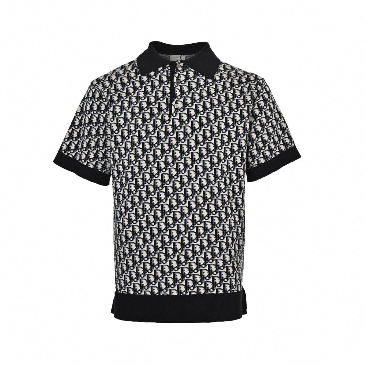 Oblique Jacquard Knit Polo