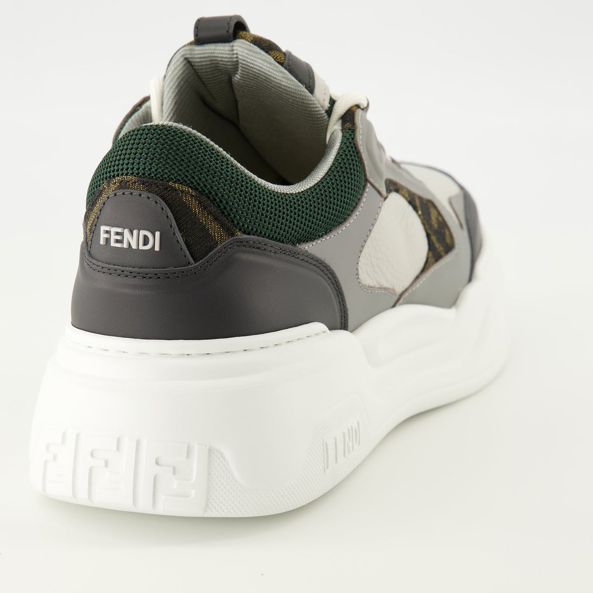 Fendi Force Gray and Green Sneakers