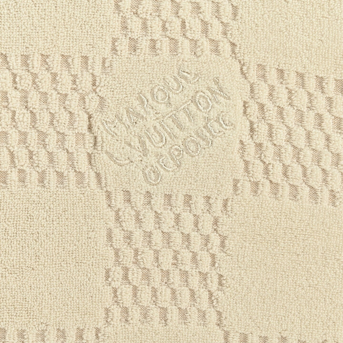 Damier Cotton Toweling Set | Beige