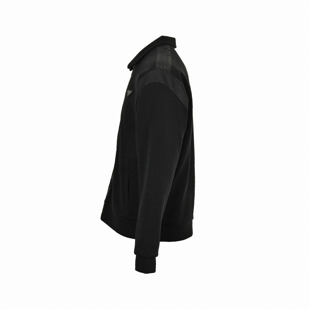 Panel Jersey Track Jacket | Black
