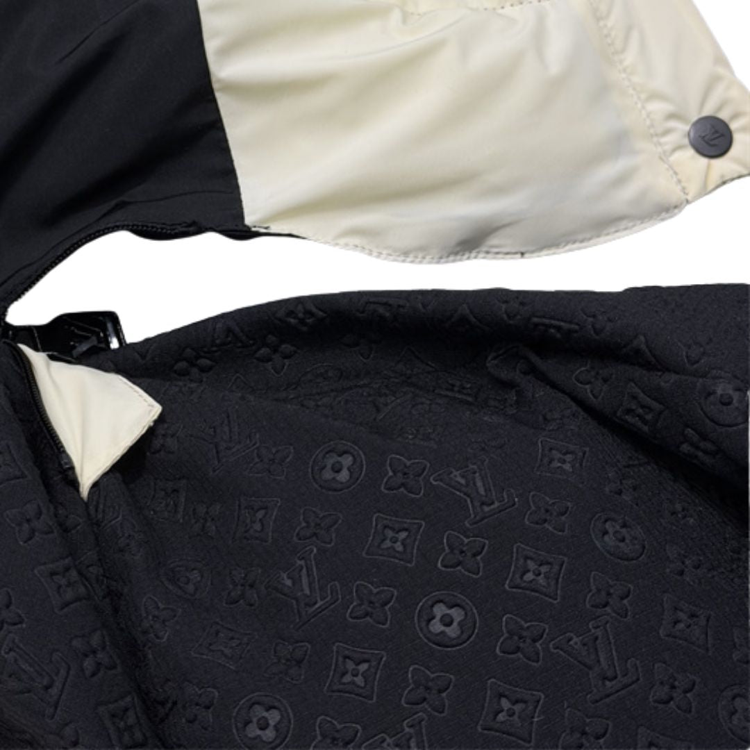 Embossed Monogram Yoke Two-Tone Puffer Jacket