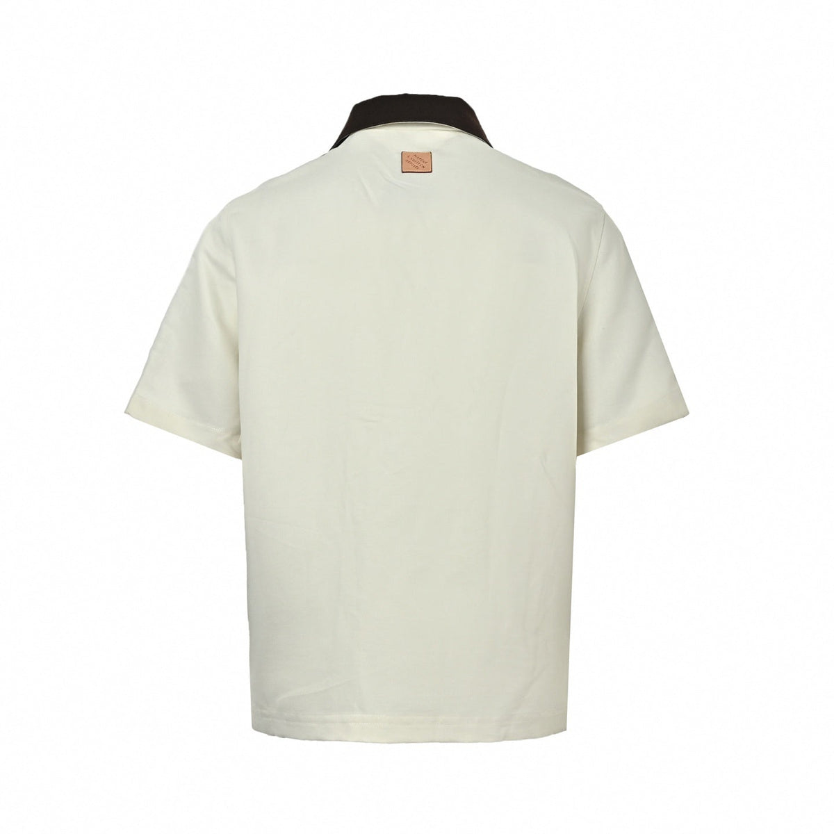 Contrast Stripe Camp Collar Shirt | Cream & Brown