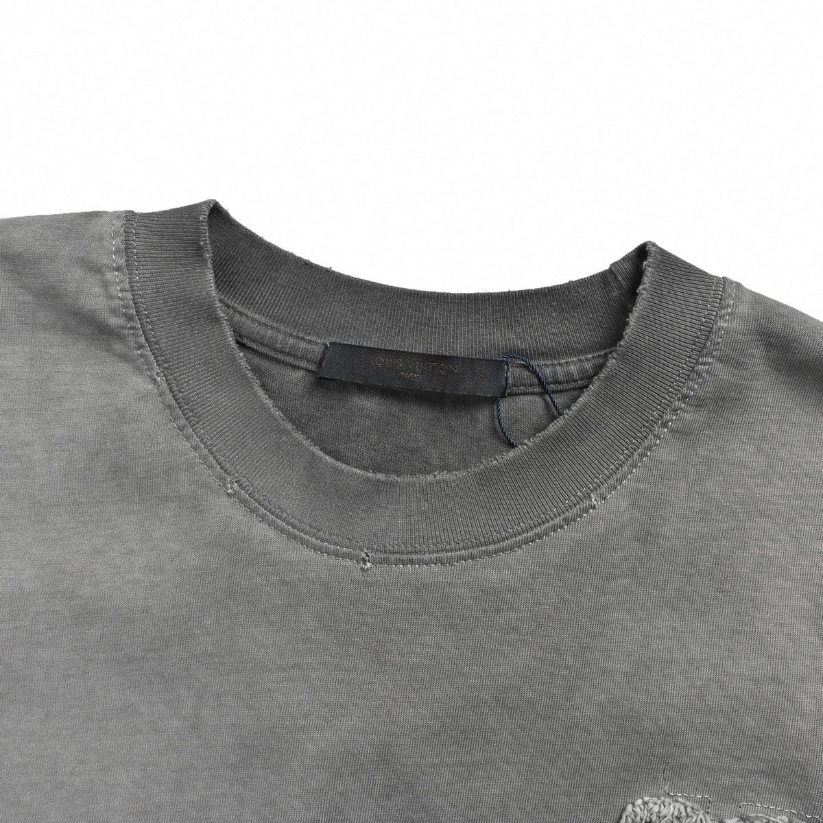 Distressed "LV" Graphic T-Shirt | Washed Grey