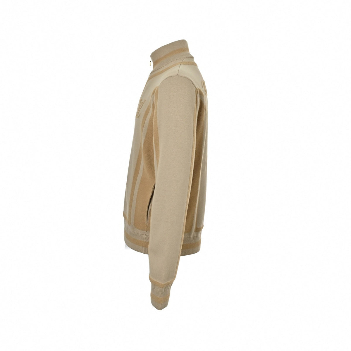 Script Textured Knit Cardigan | Beige