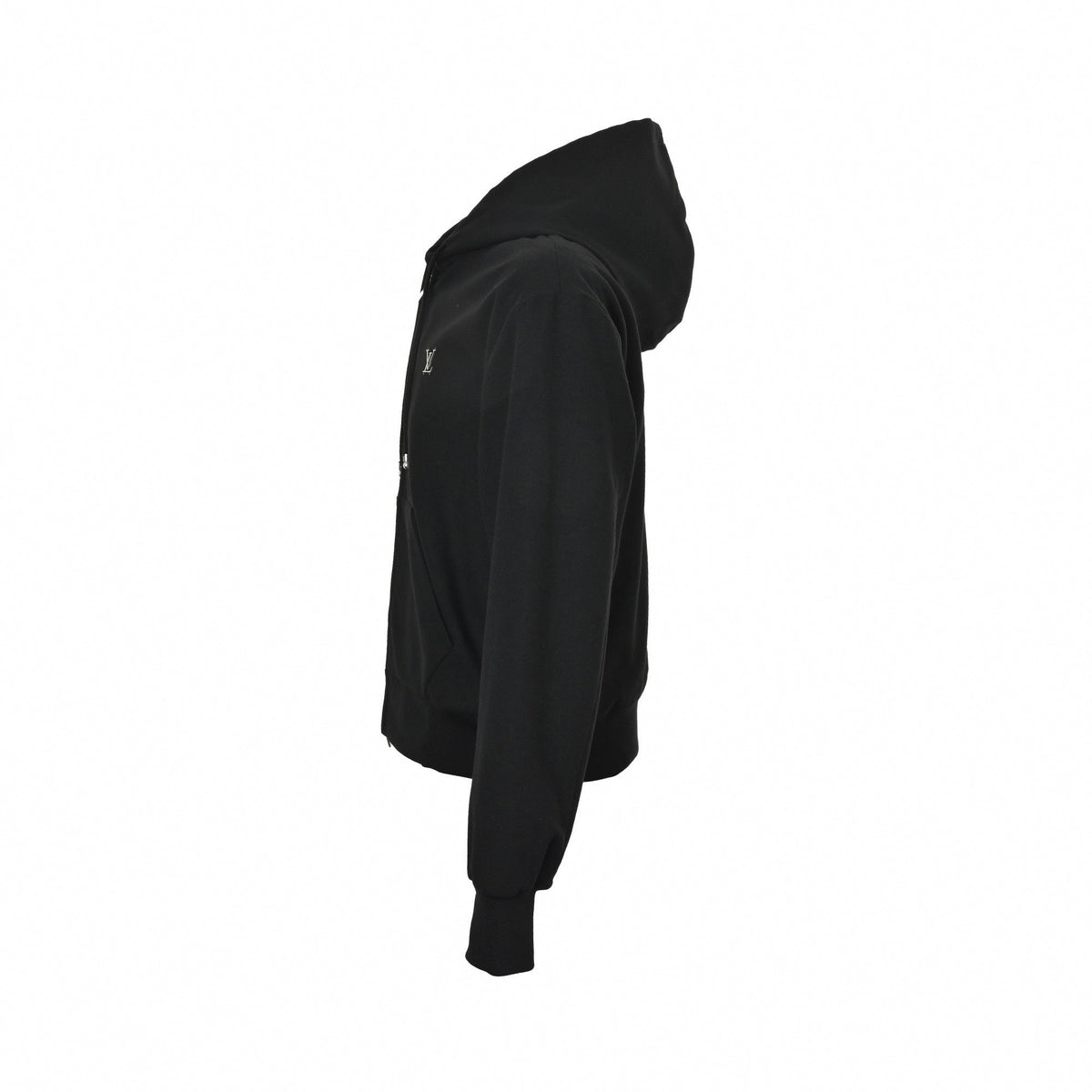 Metal Logo Zip-Up Hoodie | Black