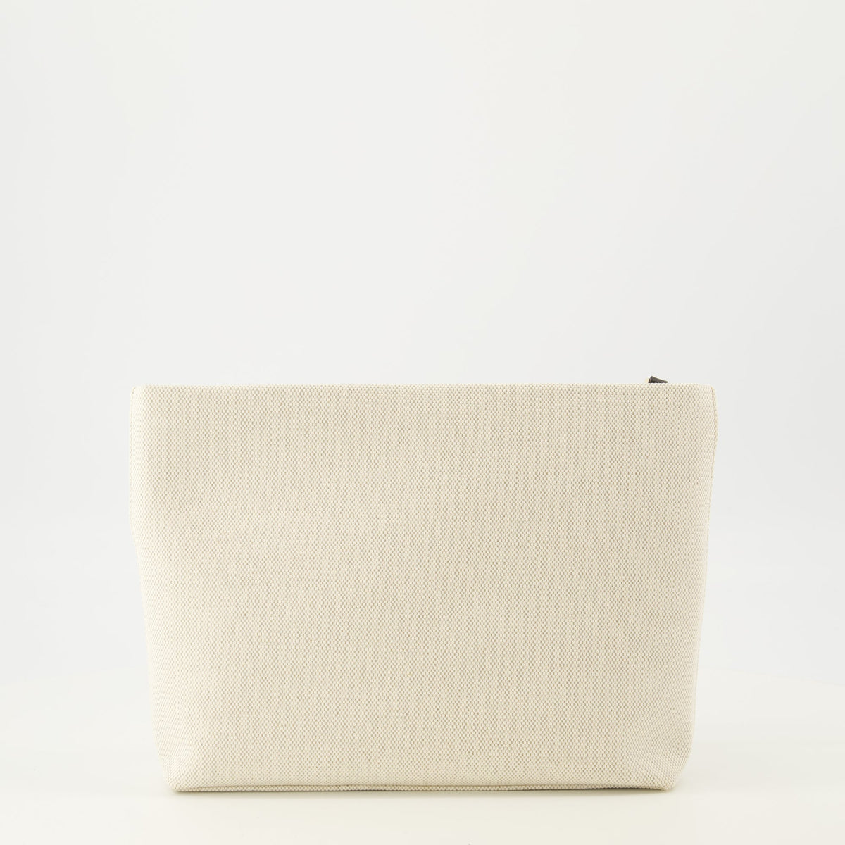 Beige Canvas Clutch
