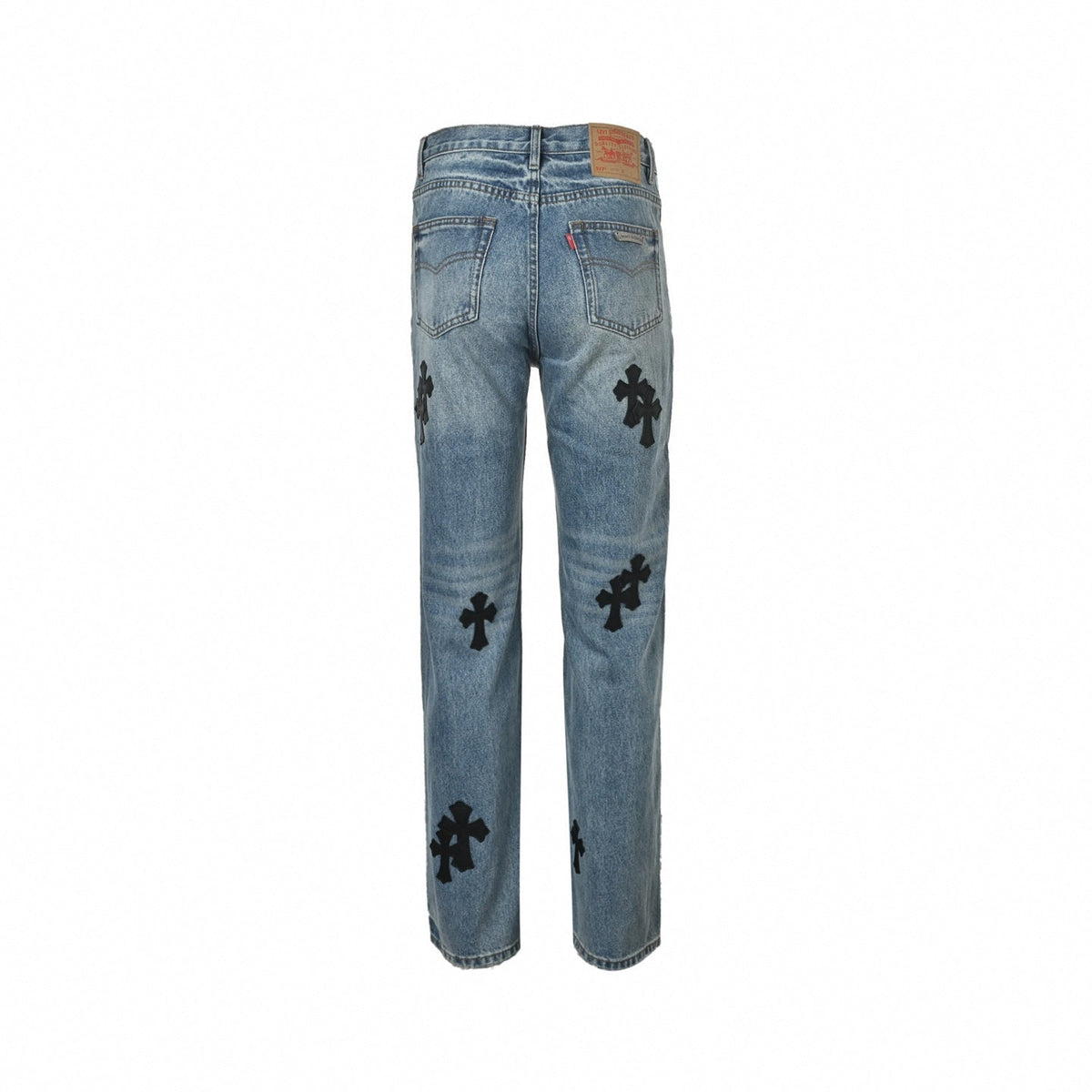 Cross Patch Denim Jeans | Blue